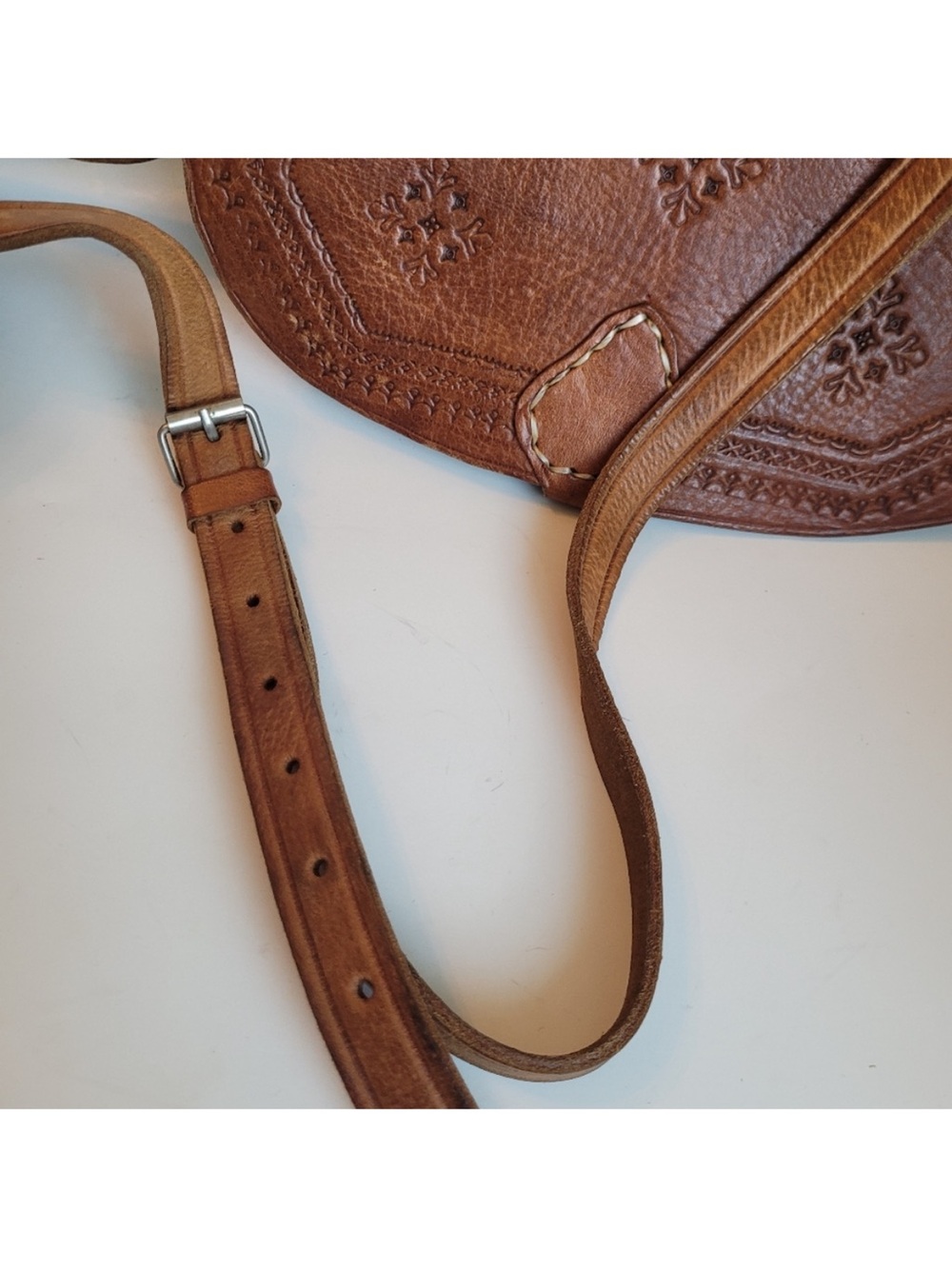 Bohemian Tooled Leather
Crossbody Saddle Bag - Picture 12 of 14